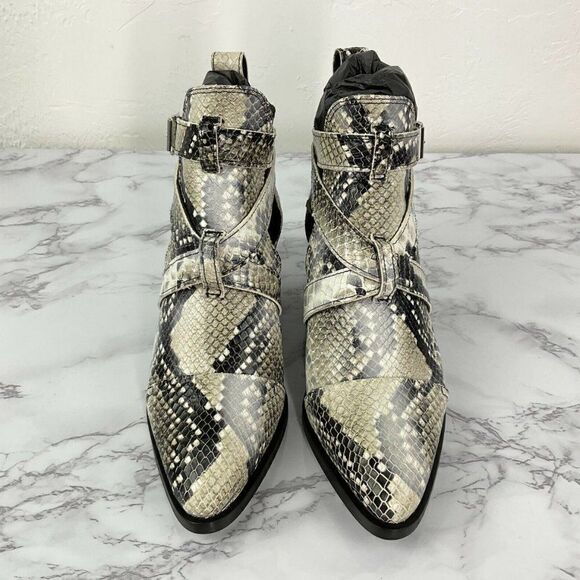 Allsaints Summer Snake Leather Darcy Pointed Bootie 6 - Picture 3 of 9